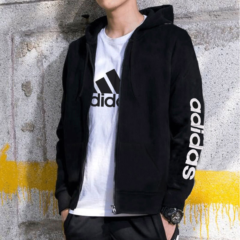 Adidas/阿迪達斯外套男裝上衣2019春秋季新款開衫連帽夾克S98796