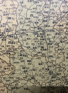 中国复古地图牛皮纸海报墙贴