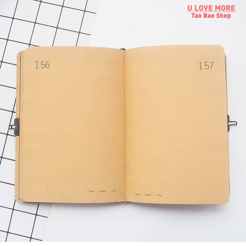 One Year 365 Diary Book Retro Creative Kraft Paper with Lock - 图3