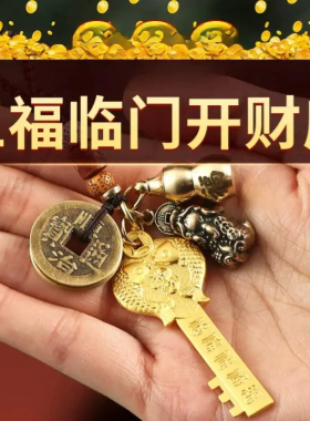 乾道家金库钥匙乾道嘉开库钥匙属蛇龙虎牛十二生肖开财库招财挂件