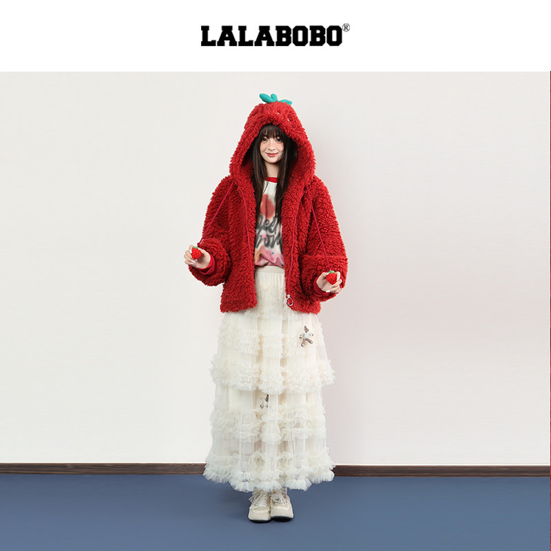 【商场同款】LALABOBO毛绒25年秋冬新款潮原创连帽巨好看开衫外套