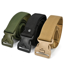 Tactical Belt Men Outdoor Canvas External widened Plastic inserts Belt Men Student Security Army Training Waist Seal