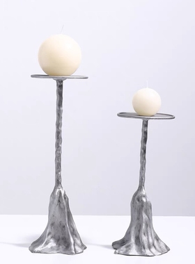 中古风复古欧式做旧金属烛台摆件酒店餐厅餐桌蜡烛台烛光晚餐装饰