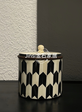中古风复古印度进口牛骨收纳盒首