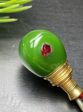 果绿色分体三通苹果绿尺寸11mm-12mm文玩菩提配饰