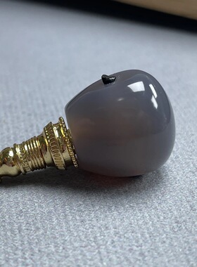 烟紫色盐源玛瑙分体三通尺寸16mm左右精工百搭文玩配饰