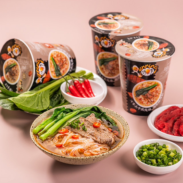 Hot and Sour Shrimp Seafood Soup Rice Noodles Convenient and Ready to Eat