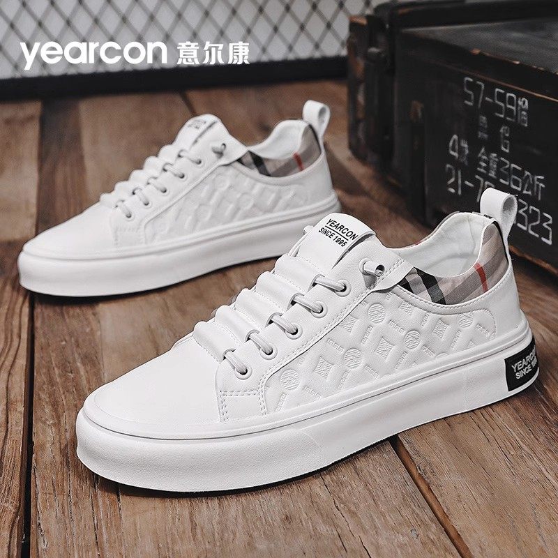 意尔康小白鞋子男鞋2026年新款春季厚底板鞋高端爸爸男士休闲皮鞋,淘宝优惠券,粉丝福利购,淘宝优惠卷