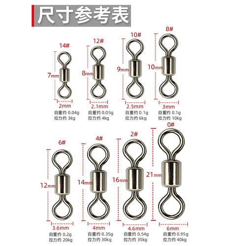 100枚不锈钢精品8字环竞技八字环 连接环连接器美式转环垂钓配件 - 图2