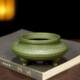 Yixing high-quality purple sand flower pot small three-legged incense burner succulent calamus cloud bamboo bonsai pot gold marble green plant pot