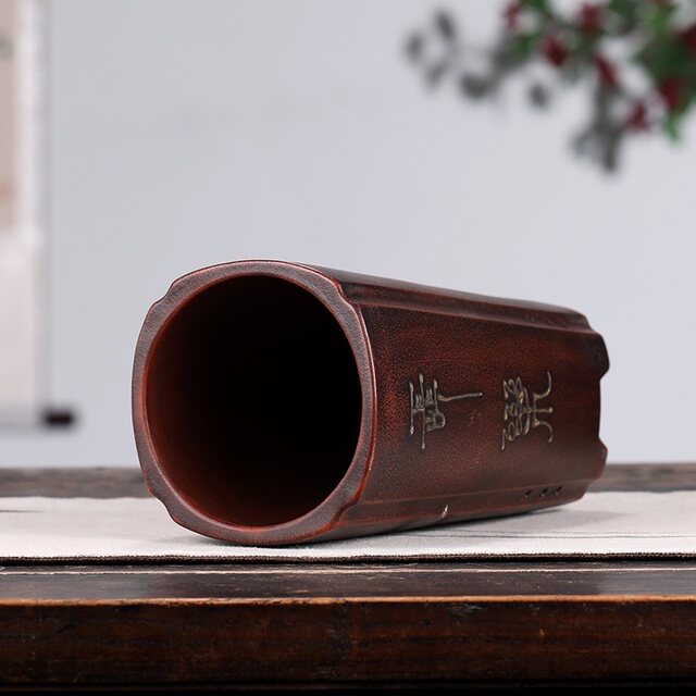 Tiehuaxuan purple sand flower bonsai pot small succulent flower pot old pile cliff sign tube flower pot purple sand flower pot