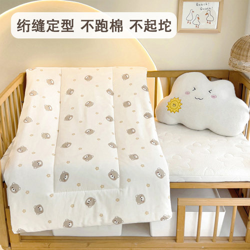 儿童纯棉花褥子幼儿园垫被小学生午睡床垫婴儿宝宝全棉拼接床被褥 - 图0