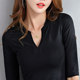 Korean women's new spring and summer three-point V-neck modal