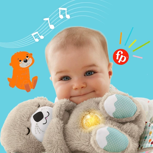 Успокаивающая кукла для новорожденных для сна, дыхательная музыкальная игрушка, выдра, раннее развитие