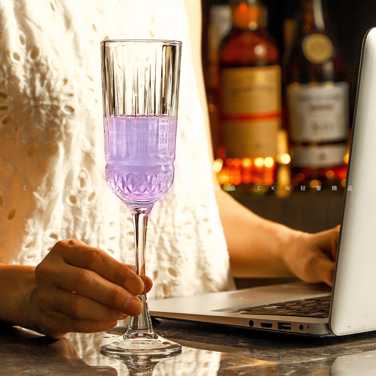 CKW 刻花香槟杯高颜值微醺甜酒气泡酒高脚杯家用白葡萄酒玻璃杯子,淘宝优惠券,粉丝福利购,淘宝优惠卷
