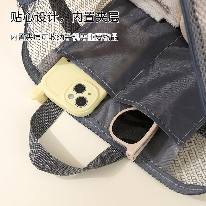 Large-capacity mesh swimming bag, wet and dry separation, seaside travel, sports, fitness, portable beach bag, lightweight travel bag