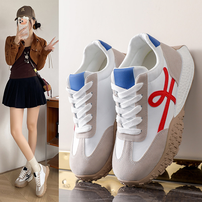 厚底德训鞋小个子内增高小白鞋女2026春季新款运动休闲学生旅游鞋,淘宝优惠券,粉丝福利购,淘宝优惠卷