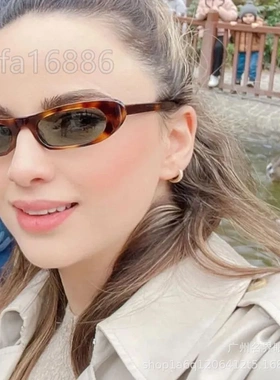 跨境潮杨树林窄版黑超个性超酷圆脸墨镜女网红同款显瘦显脸小 557