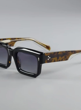 跨境个性复古厚款方框板材男女同款太阳镜时尚防晒墨镜大脸91018