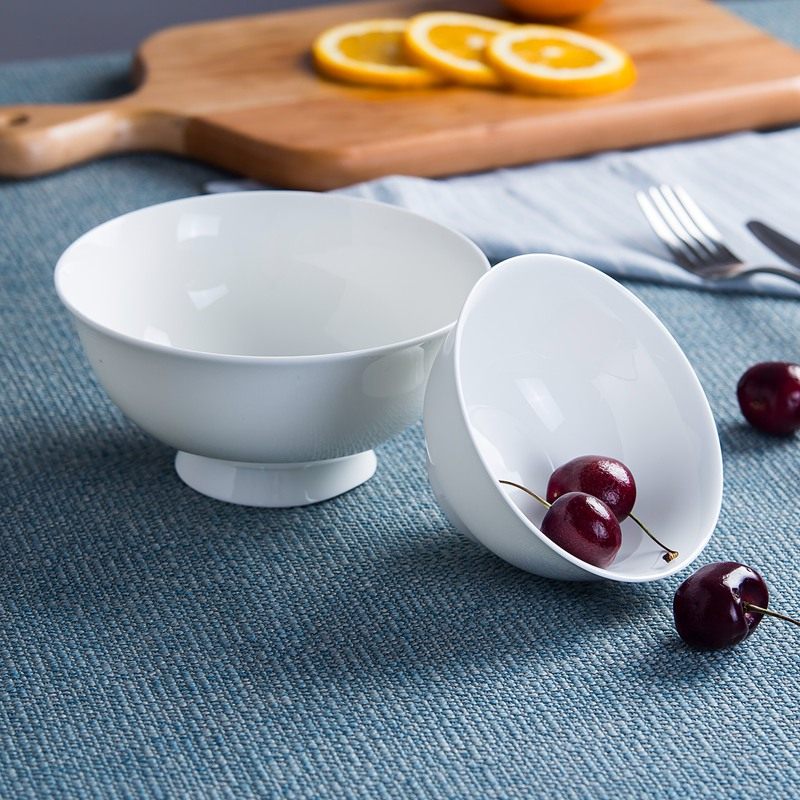 纯白4.5寸 6寸高足骨瓷碗反口陶瓷米饭碗碗 餐具A7N9QeUA,淘宝优惠券,粉丝福利购,淘宝优惠卷