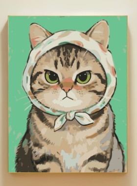 可爱猫咪数字油画DIY手工礼物