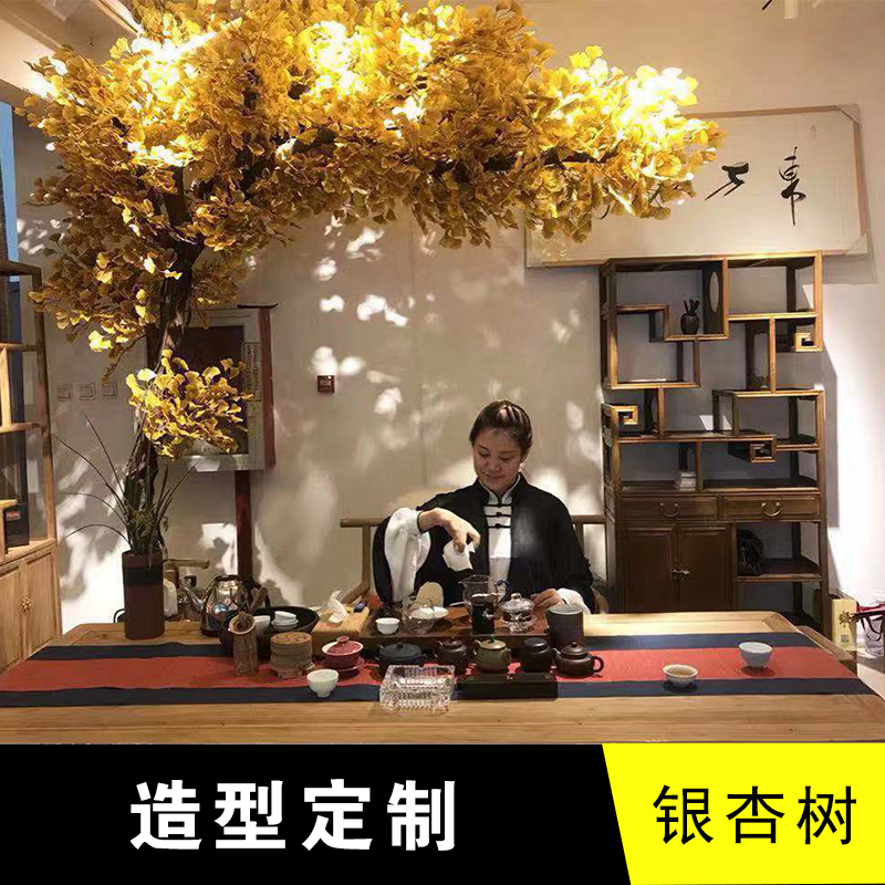 仿真银杏树假树大型绿植工程橱窗装饰许愿树酒店婚庆落地造景道具-图0