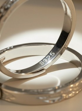 S999纯银冰川纹小众不掉色戒指