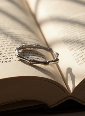 99纯银竹节食指戒新中式冷淡风