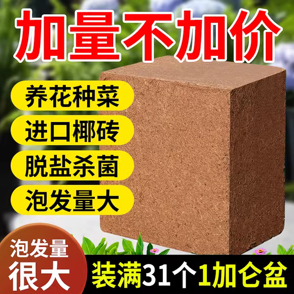 9斤大块椰砖营养土养花通用型椰糠椰土壤种菜专用粗椰壳种植花土 - 图1