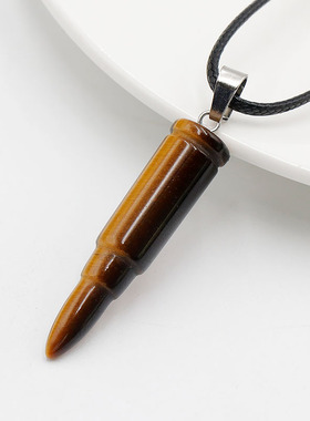 天然虎眼石霸气子弹头吊坠