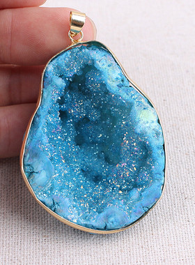 玛瑙毛衣链欧美爆款配饰水晶洞