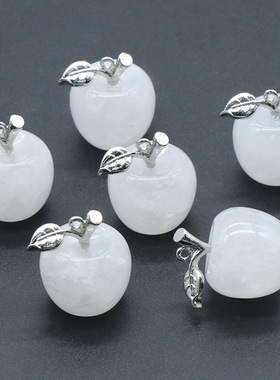 天然水晶半宝石小苹果项链吊坠