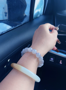 正品天然和田玉冰烟紫手串优雅气质时尚贵气卡12手链乌鲁木齐直发