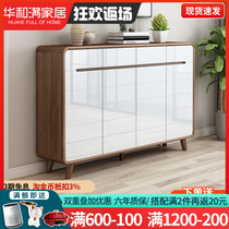 Entrance Shoes Cabinet Doorway Large Capacity Solid Wood Minima Modern Nordic Contained Baking Varnish Partition Hyun Guan Cabinet