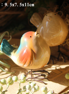 陶瓷小鸟动物摆件情侣鸟情人节