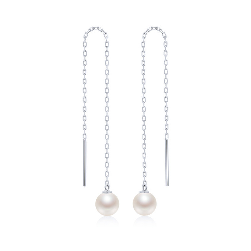 正品S925纯银天然淡水珍珠耳环O字链耳线耳饰纯银女式气质防过敏,淘宝优惠券,粉丝福利购,淘宝优惠卷