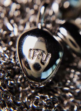 迷你骷髅头项坠925银原创锁骨链