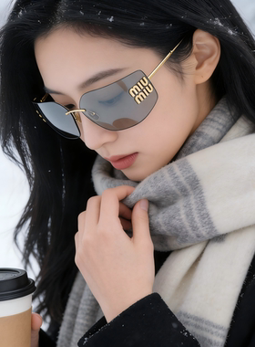 miumiu无框金属字母标女士太阳镜