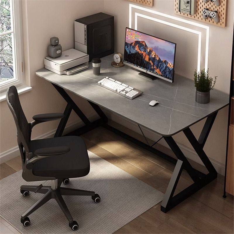 定制桌腿铁艺桌腿架子餐桌岩板实木电脑办公桌轻奢大班桌支架脚架 - 图3