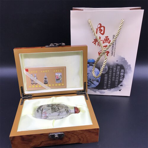 诚信内画鼻烟壶八仙过海 纯手工 瓶内画 衡水特色工艺礼品摆件 - 图3