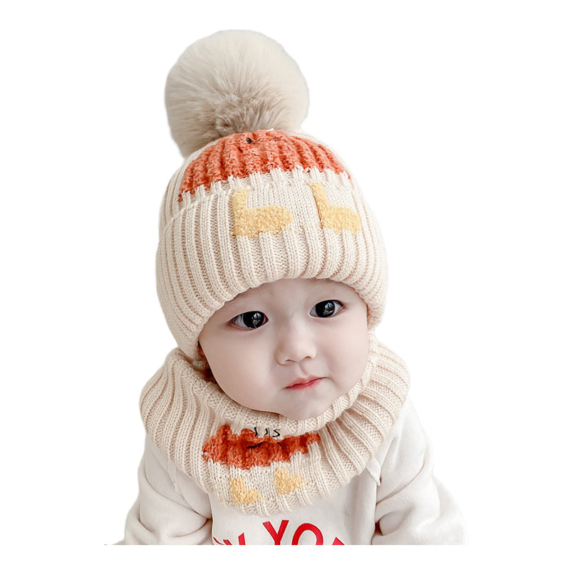 儿童帽子秋冬季婴儿可爱超萌女宝宝毛线帽围巾套装冬款男护耳冬天,淘宝优惠券,粉丝福利购,淘宝优惠卷