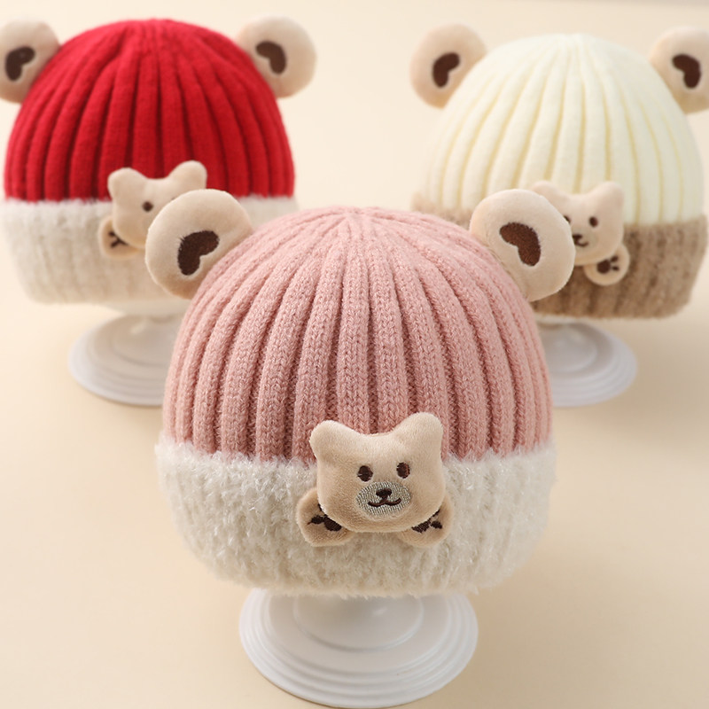 宝宝帽子秋冬季新款可爱毛线帽6个月婴儿女超萌保暖儿童男护耳帽8,淘宝优惠券,粉丝福利购,淘宝优惠卷