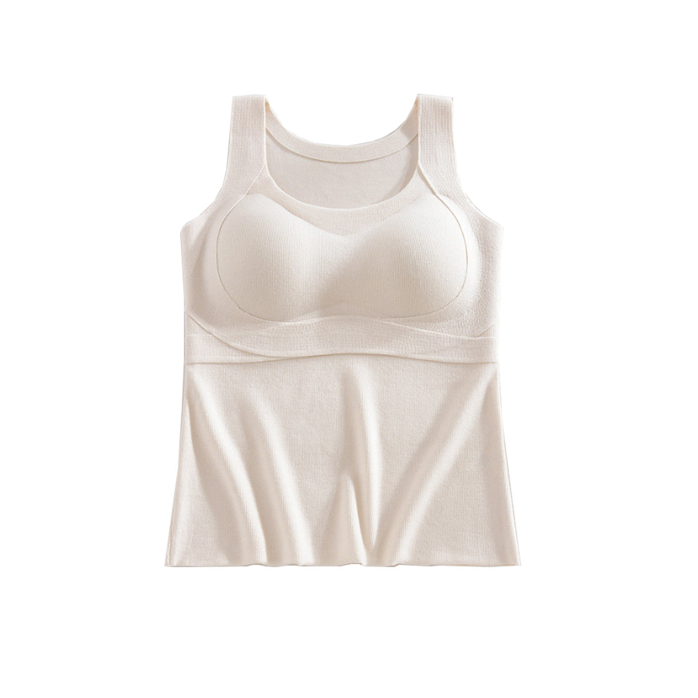 U秋冬无痕发热提拉保暖薄绒磨毛带胸垫一体背心修身打底无袖内衣,淘宝优惠券,粉丝福利购,淘宝优惠卷