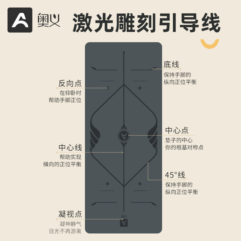 奥义瑜伽垫防滑天然橡胶隔音地垫 奥义瑜伽垫