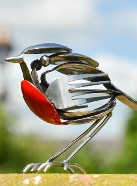 跨境The Robin Scrap Metal Art Sculpture知更鸟废金属艺术雕塑