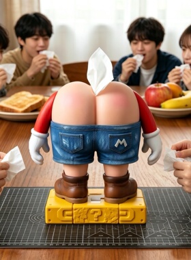 跨境新款Funny Mario Butt Tissue Holder马里奥屁屁纸巾盒纸巾架
