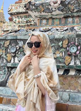民族风棉麻褶皱围巾云南丽江