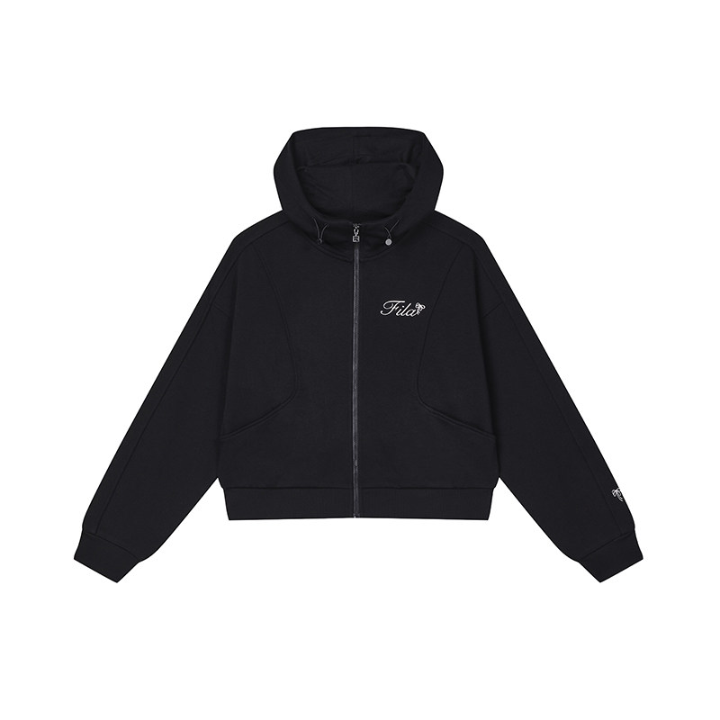 FILA 斐乐官方女士针织连帽外套2024秋新款时尚刺绣休闲宽松上衣,淘宝优惠券,粉丝福利购,淘宝优惠卷
