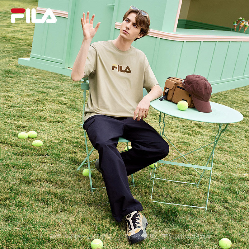 FILA 斐乐官方男子针织短袖衫2026春新款时尚休闲简约凉感纯棉T恤,淘宝优惠券,粉丝福利购,淘宝优惠卷