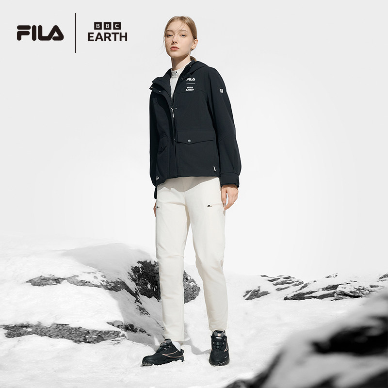 FILA 斐乐官方女士上衣两件套2024冬季新款户外运动基础连帽外套,淘宝优惠券,粉丝福利购,淘宝优惠卷